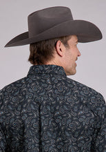 Roper Men's Black Paisley Print Snap Western Shirt