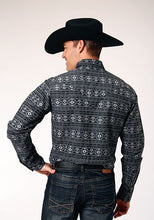 Roper Apparel Black/Gray Aztec Print Western Snap Shirt for Men