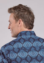 Men's Roper Blue Aztec Serape Print Snap Western Shirt