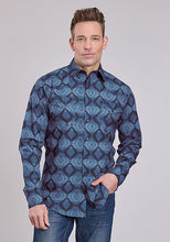 Pard's Western Shop Men's Roper Blue Aztec Serape Print Snap Western Shirt