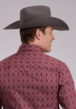 Roper Apparel Men's Red Vertical Aztec Print Western Snap Shirt