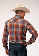 Roper Apparel Brown/Rust/Navy Plaid Snap Western Shirt for Men