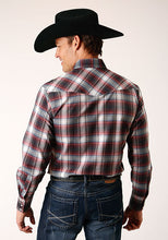 Roper Men's Red/White/Black Plaid Snap Western Shirt for Men