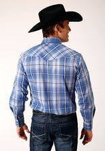 Roper Men's Blue/White/Navy Plaid Western Snap Shirt