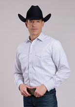 Pard's Western Shop Roper Apparel Men's White/Black Stripe Western Snap Shirt