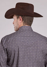 Roper Apparel Men's Amarillo Collection Grey Diamond Print Snap Western Shirt