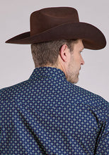 Roper Apparel Men's Amarillo Collection Navy/Blue Print Western Snap Shirt