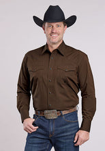 Pard's Western Shop Roper Apparel Men's Amarillo Collection Solid Brown Western Snap Shirt