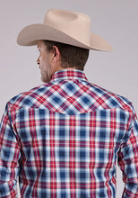 Roper Apparel Men's Amarillo Collection Red/White/Blue Plaid Western Snap Shirt