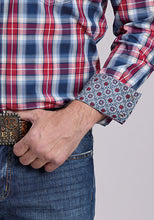 Roper Apparel Men's Amarillo Collection Red/White/Blue Plaid Western Snap Shirt