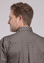Roper Apparel Men's Amarillo Collection Grey Geometric Print Stretch Button-Down Shirt
