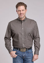 Pard's Western Shop Roper Apparel Men's Amarillo Collection Grey Geometric Print Stretch Button-Down Shirt