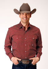 Pard's Western Shop Roper Apparel Men's Wine Diamond Print Western Snap Stretch Shirt
