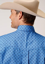 Roper Apparel Blue Foulard Print Button-Down Shirt for Men