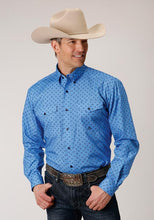 Pard's Western Shop Roper Apparel Blue Foulard Print Button-Down Shirt for Men