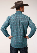 Roper Apparel Blue Medallion/Paisley Print Button-Down Shirt for Men