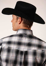 Roper Apparel Black/White Black Hills Plaid Button-Down Shirt for Men
