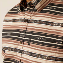 Ariat Men's Murphy Brown Tan Aztec Stripe Print Modern Fit Short Sleeve Button-Down Stretch Shirt