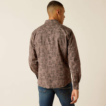 Ariat Men's Brown Matteo Desert Print Modern Fit Button-Down Stretch Shirt