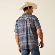 Ariat Men's Ebony Grey Western Print VenTEK Button-Down Short Sleeve Fitted Shirt