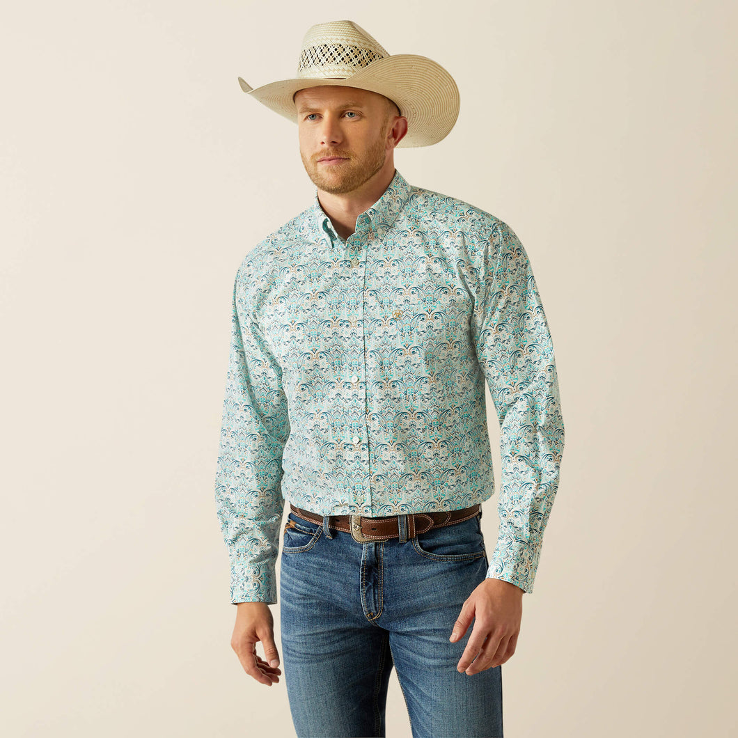 Ariat Jerome Classic Fit Teal Paisley Print Button-Down Shirt for Men – Pard's Western Shop Ariat Jerome Classic Fit Teal Paisley Print Button-Down Shirt for Men – Pard's Western Shop