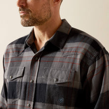 Ariat Men's Hernandez Retro Fit Black/Grey Plaid Snap Western Flannel Shirt