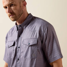 Ariat Men's Dark Denim Print VentTEK Classic Fit Short Sleeve Western Snap Shirt