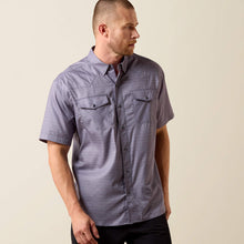 Pard's Western Shop Ariat Men's Dark Denim Print VentTEK Classic Fit Short Sleeve Western Snap Shirt
