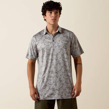 Pard's Western Shop Ariat Men's Grey Camo Print Climate TEK Fitted Polo Shirt