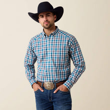 Pard's Western shop Ariat Men's Walter Blue Multi Plaid Button-Down Pro Series Classic Fit Shirt