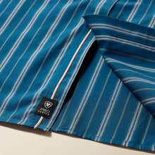 Ariat Men's Wolfgang Blue Vertical Stripe Pro Series Classic Fit Snap Western Shirt