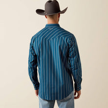 Ariat Men's Wolfgang Blue Vertical Stripe Pro Series Classic Fit Snap Western Shirt