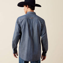 Ariat Men's Denim Blue Team Logo Button-Down Fitted Shirt