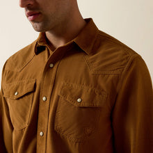 Ariat Men's Retro Handorf Brown Corduroy Fitted Western Snap Shirt