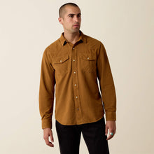 Pard's Western Shop Ariat Men's Retro Handorf Brown Corduroy Fitted Western Snap Shirt
