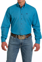 Pard's Western Shop Cinch Men's Turquoise with Navy Micro-stripe Button-Down Shirt