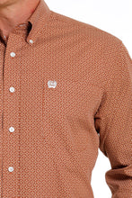 Cinch Men's Brown/Cream Geometric Print Button-Down Shirt