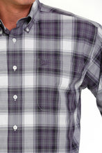Cinch Purple/White Plaid Button-Down Shirt for Men