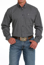 Pard's Western Shop Cinch Black/White Geometric Print Stretch Button-Down Shirt for Men