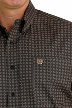 Men's Cinch Brown Diamond Print Button-Down Shirt