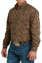 Pard's Western Shop Cinch Black/Gold Paisley Print Button-Down Shirt for Men