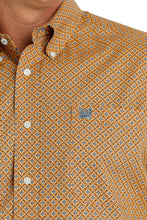 Cinch Men's Orange/Blue Geometric Print Button-Down Shirt