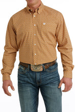 Pard's Western Shop Cinch Gold/White Geometric Print Button-Down Shirt for Men