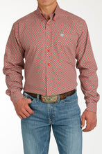 Pard's Western Shop Cinch Red & Turquoise Geometric Diamond Print Button-Down Shirt for Men