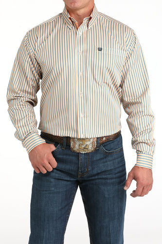 Pard's Western Shop Cinch Corral/Navy Pinstripe TENCEL Cotton Button-Down Shirt for Men