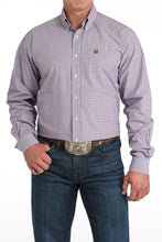 Pard's Western Shop Cinch Men's Light Purple/White Box Plaid Button-Down Shirt
