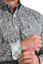 Cinch Gray Paisley Print Button-Down Shirt for Men