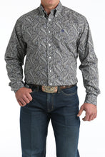Pard's Western Shop Cinch Gray Paisley Print Button-Down Shirt for Men
