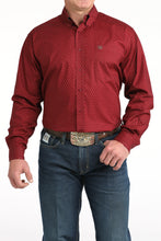 Pard's Western Shop Cinch Men's Burgundy Print Button-Down Stretch Shirt