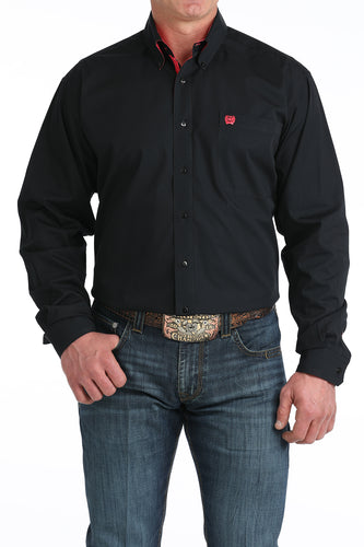 Pard's Western Shop Cinch Men's New Solid Black Button-Down Shirt